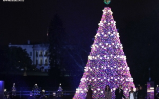 Feerie de lumini in Washington. Presedintele Obama a aprins luminile de Craciun. Vezi cum arata