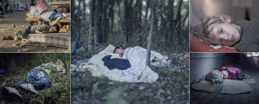 Imagini sfasietoare: povestile copiilor migranti din Siria fortati sa doarma in paduri, alei si canaluri din Europa (FOTO)