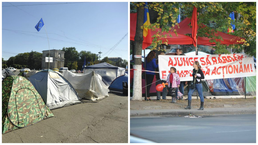 Protestul Platformei "DA" VERSUS protestul partidelor de stanga. Atmosfera din cele doua tabere de manifestanti - GALERIE FOTO