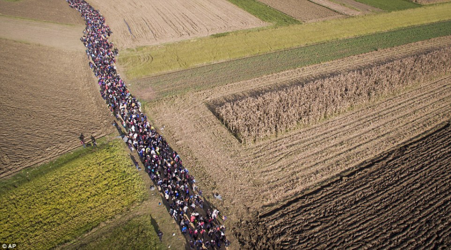 DRAMA refugiatilor in imagini: Mii de imigranti folosesc noua ruta din Balcani in drumul spre Austria si Germania - FOTO, VIDEO