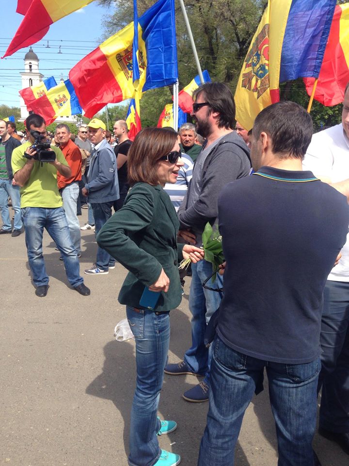 Maia Sandu, la protestul Platformei DA - FOTO