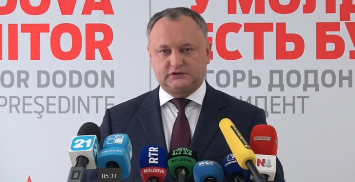 Igor Dodon: "Oponentii mei politici tergiverseaza intrarea mea in functie"