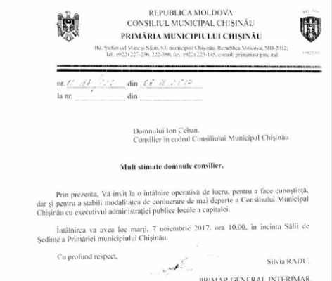 Socialistii refuza sa mearga la intalnirea cu noul primar interimar. Silvia Radu convoaca o sedinta cu alesii locali. Ceban: "Fara noi"