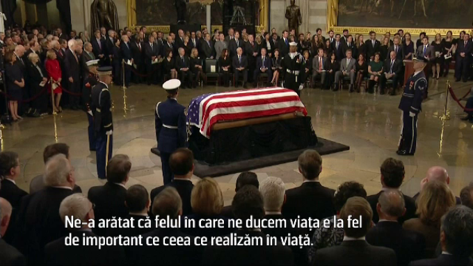 Americanii i-au adus un ultim tribut lui George Bush Sr. " Modestie si bunatate" - FOTO