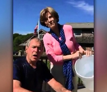 Provocarea galetii cu apa si gheata a ajuns si la fostul presedinte George W. Bush. Ce s-a intamplat