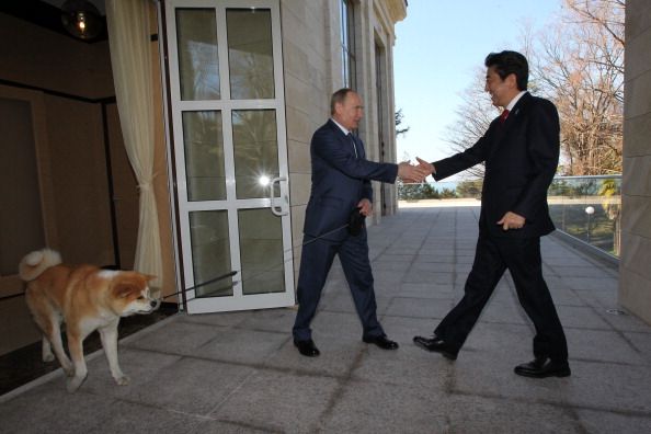 Vladimir Putin si-a adus cainele la Jocurile de la Soci. Patrupedul a fost controlat cu greu in fata fotografilor
