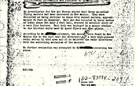FBI rupe tacerea in cazul celui mai controversat document din arhiva, legat de extraterestri