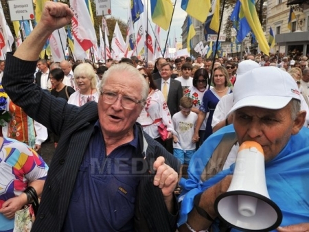 Manifestatie pro-Timosenko la Kiev de Ziua Independentei. FOTO