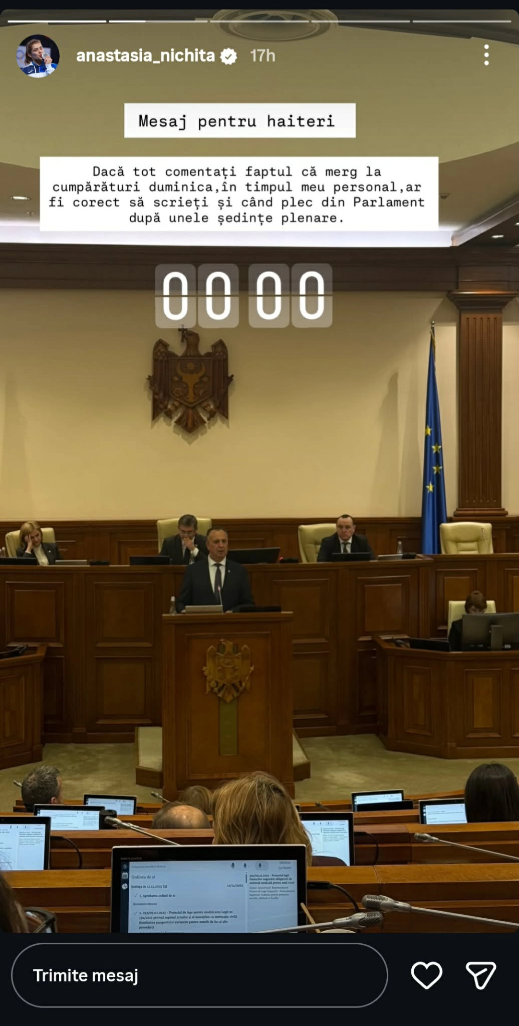 Postare story Anastasia Nichita