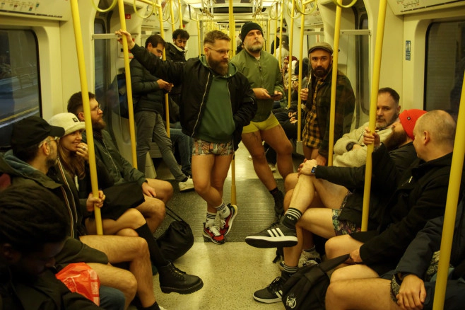 „No Trousers on Tube Ride” 