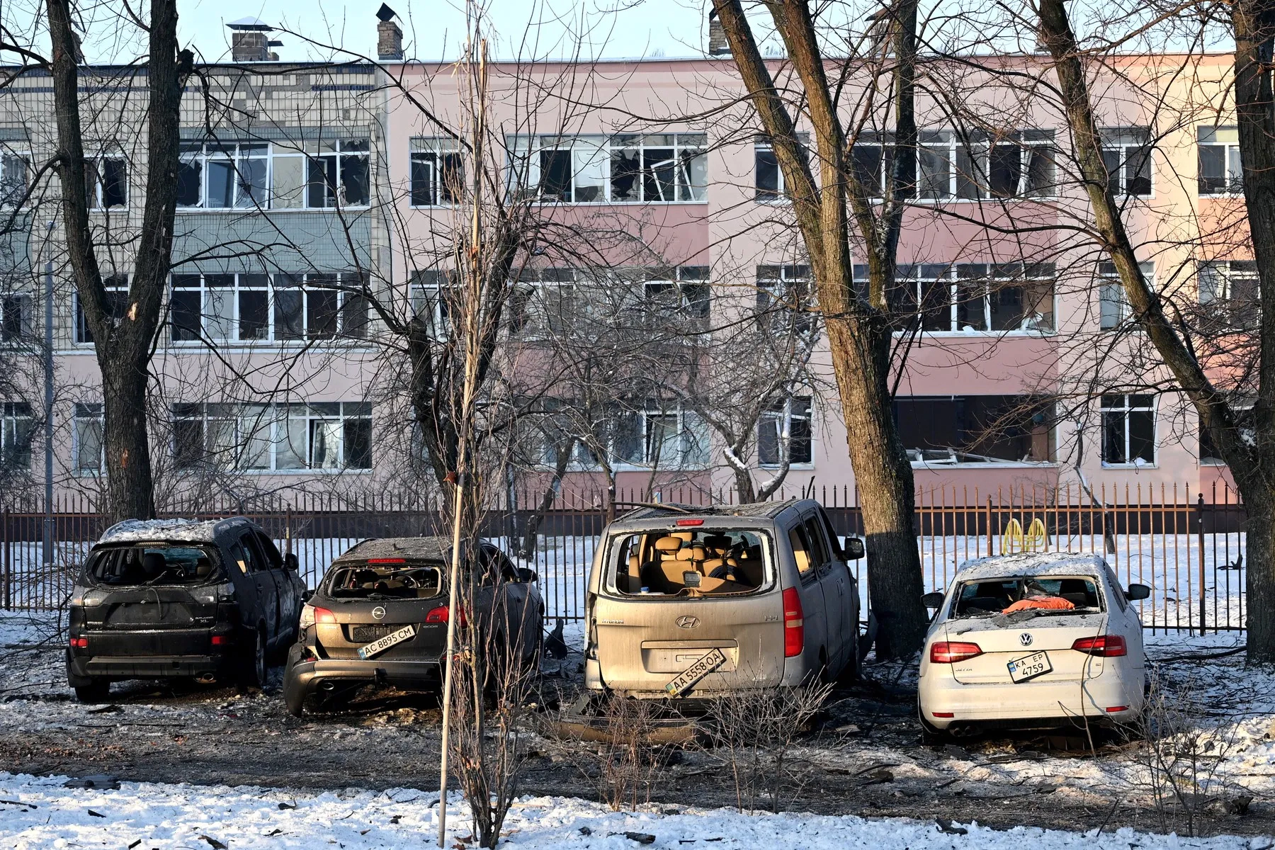 Grădiniță din Kiev afectată de bombardamentele rusești 