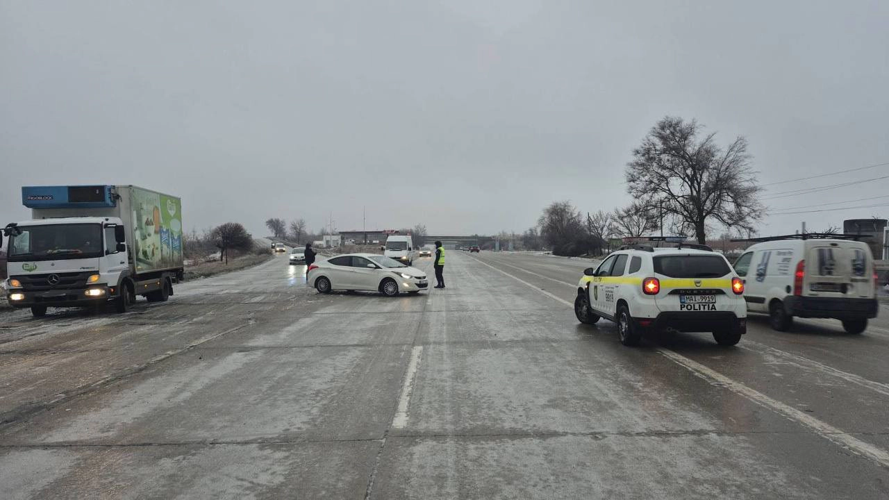 Traseul de deplasare spre satul Răzeni, raionul Ialoveni. 