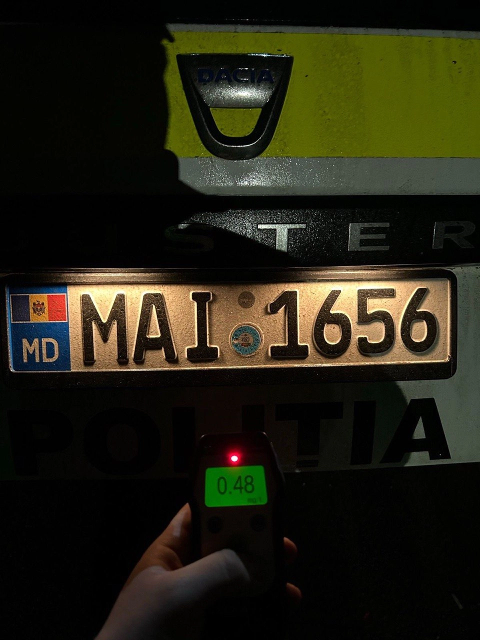 Un șofer depistat cu 0,48 mg/l alcool în aerul expirat.