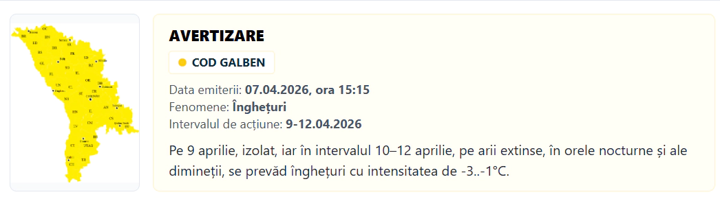 Cod galben de îngheț