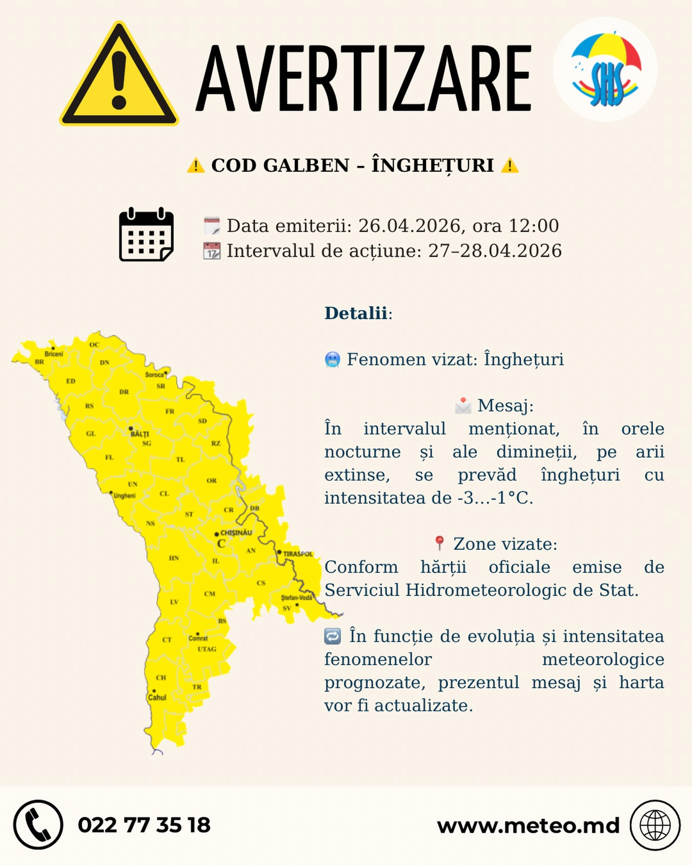 Avertizare meteo