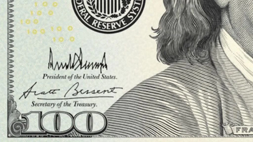 Bancnota semnată de Trump