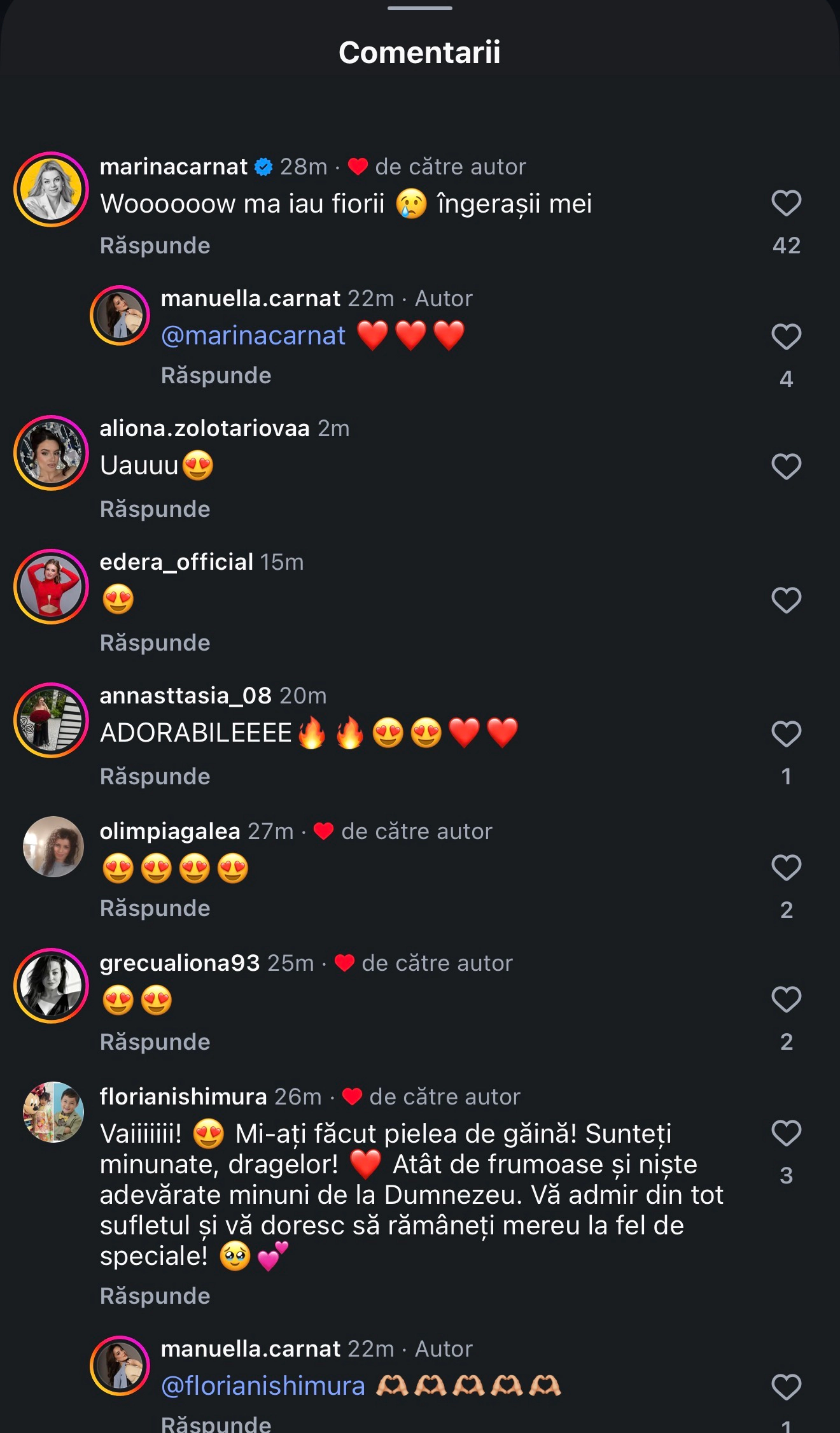 Comentariile sub postare